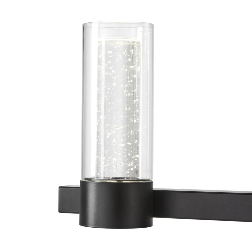 Black And Clear Candle Style Twelve Light Transparent Metal LED Dimmable Chandelier With Clear Shades HomeRoots
