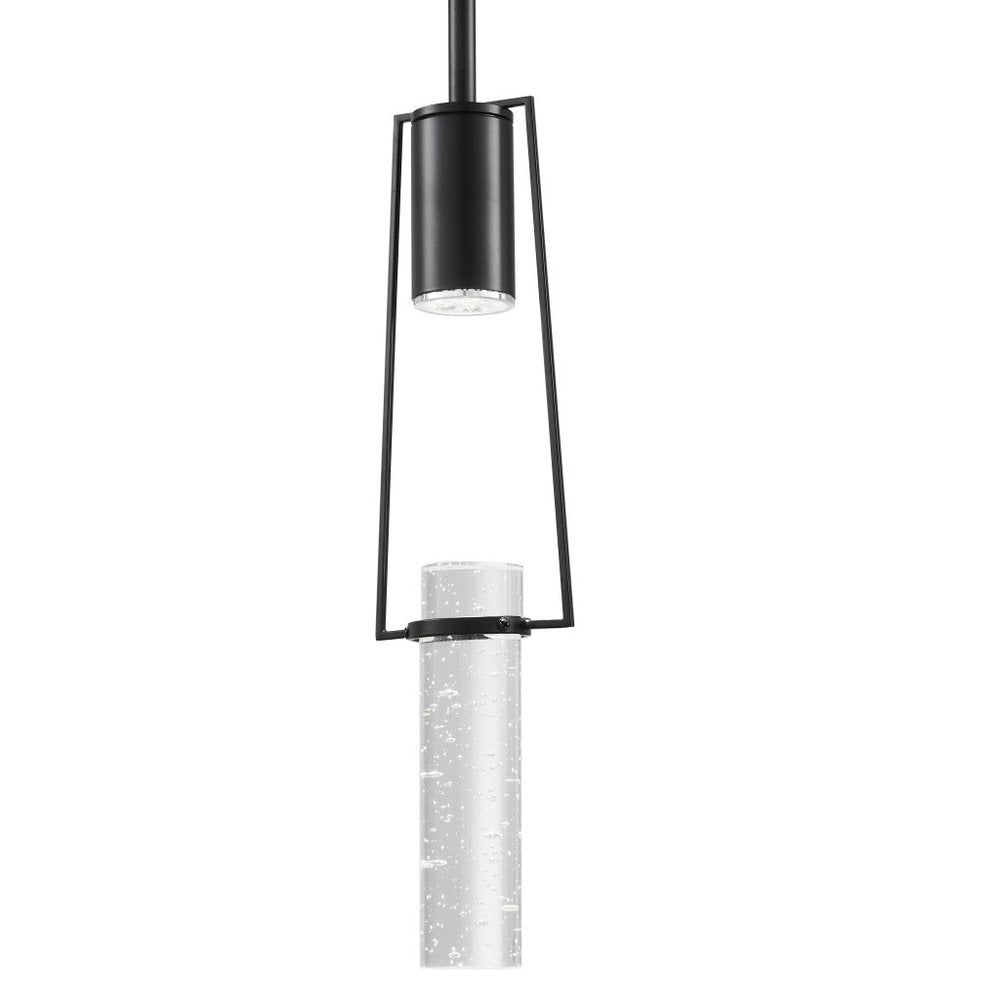 Black And Clear Transparent Metal LED Dimmable Chandelier With Clear Shades HomeRoots