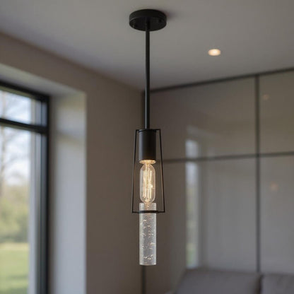 Black And Clear Transparent Metal LED Dimmable Chandelier With Clear Shades HomeRoots
