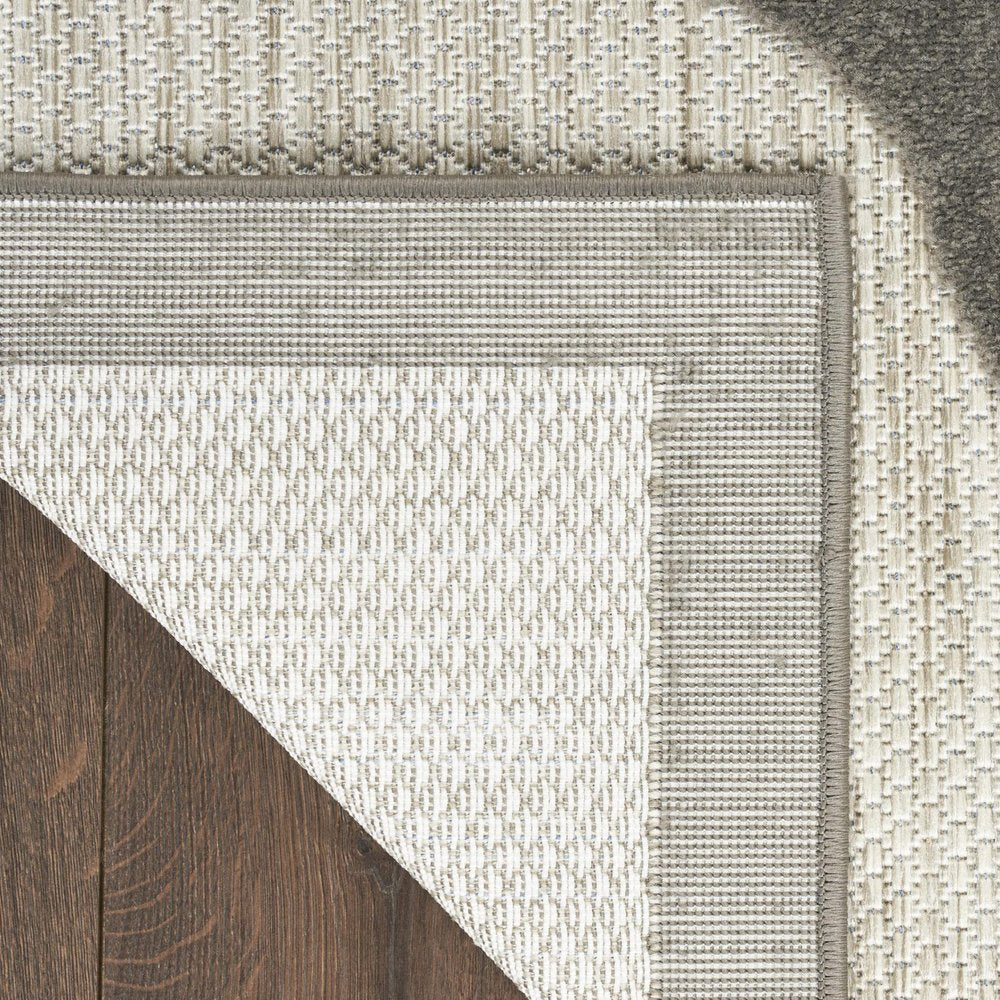 12' Beige And Charcoal Floral Indoor Outdoor Runner Rug — view 7
