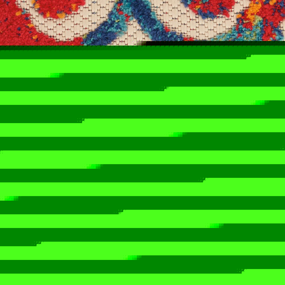 10' X 14' Ivory Blue Orange Green And Red Medallion Indoor Outdoor Area Rug — view 10