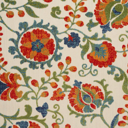 5' X 8' Red Gold Green And Teal Blue Floral Indoor Outdoor Area Rug HomeRoots