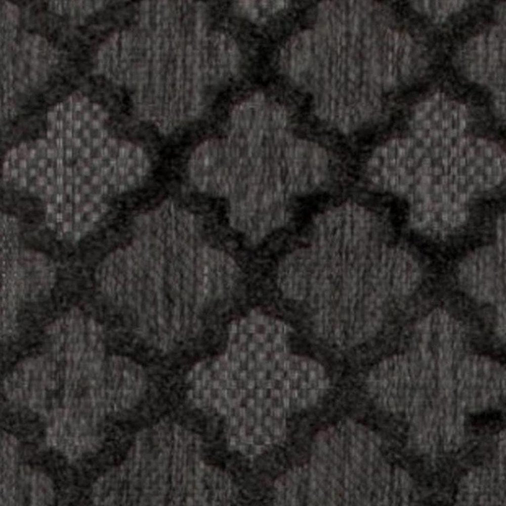 16' Charcoal And Black Trellis Indoor Outdoor Runner Rug — view 8
