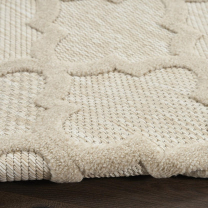 5' X 7' Cream And Beige Trellis Indoor Outdoor Area Rug HomeRoots