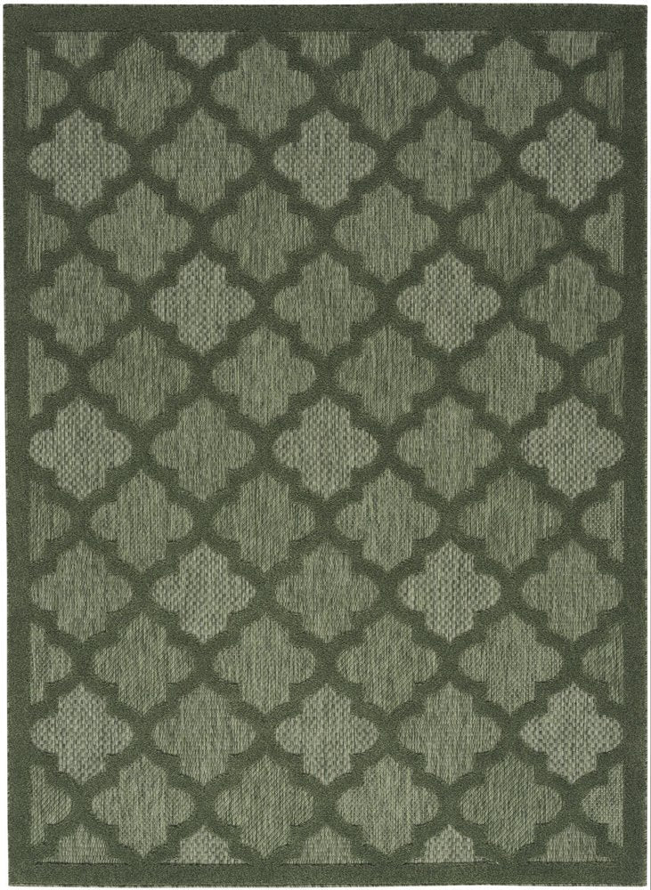 5' X 7' Dark Green And Light Green Trellis Indoor Outdoor Area Rug — view 8