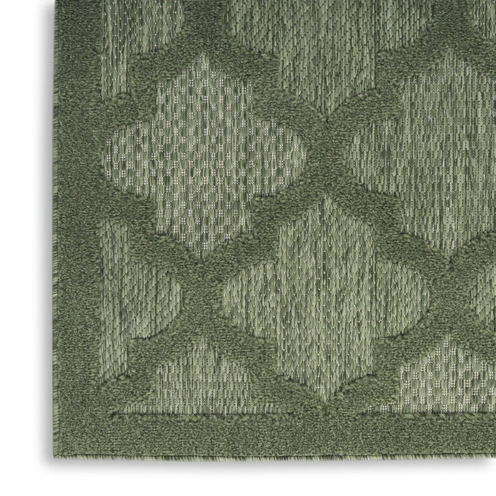 5' X 7' Dark Green And Light Green Trellis Indoor Outdoor Area Rug — view 6