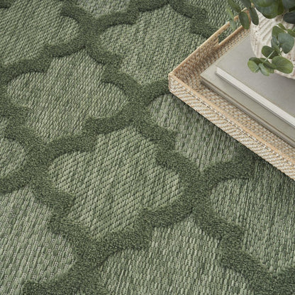 5' X 7' Dark Green And Light Green Trellis Indoor Outdoor Area Rug HomeRoots