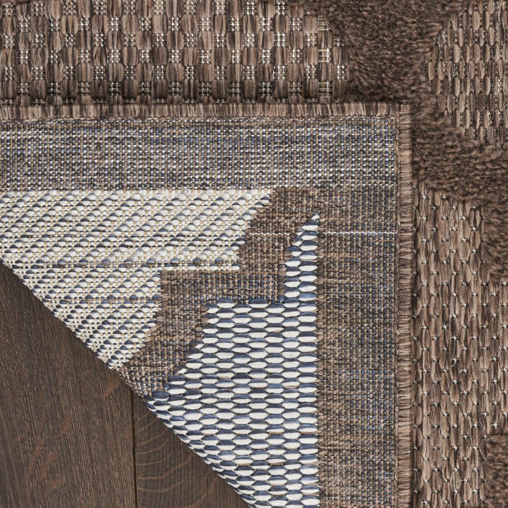 6' X 9' Dark Brown And Light Brown Trellis Indoor Outdoor Area Rug HomeRoots