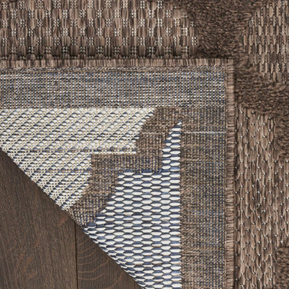 6' X 9' Dark Brown And Light Brown Trellis Indoor Outdoor Area Rug HomeRoots