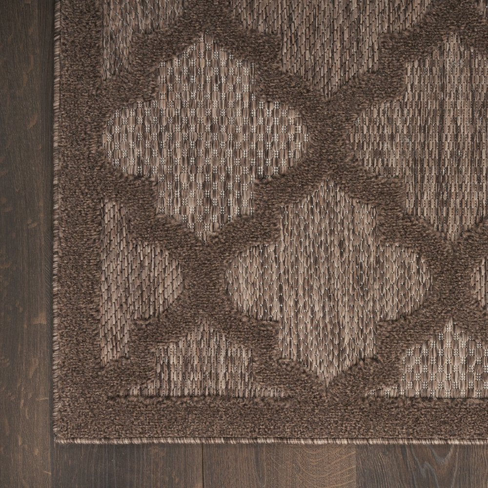 6' X 9' Dark Brown And Light Brown Trellis Indoor Outdoor Area Rug HomeRoots
