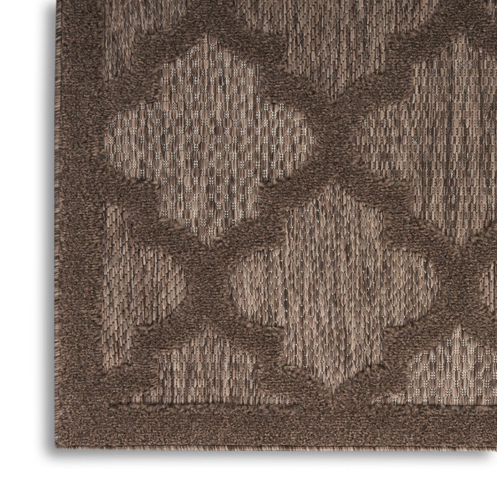 6' X 9' Dark Brown And Light Brown Trellis Indoor Outdoor Area Rug HomeRoots