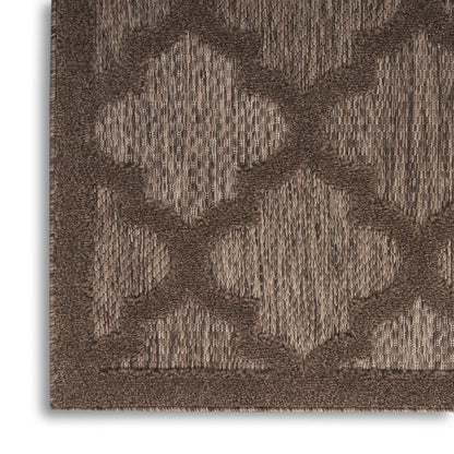 6' X 9' Dark Brown And Light Brown Trellis Indoor Outdoor Area Rug HomeRoots