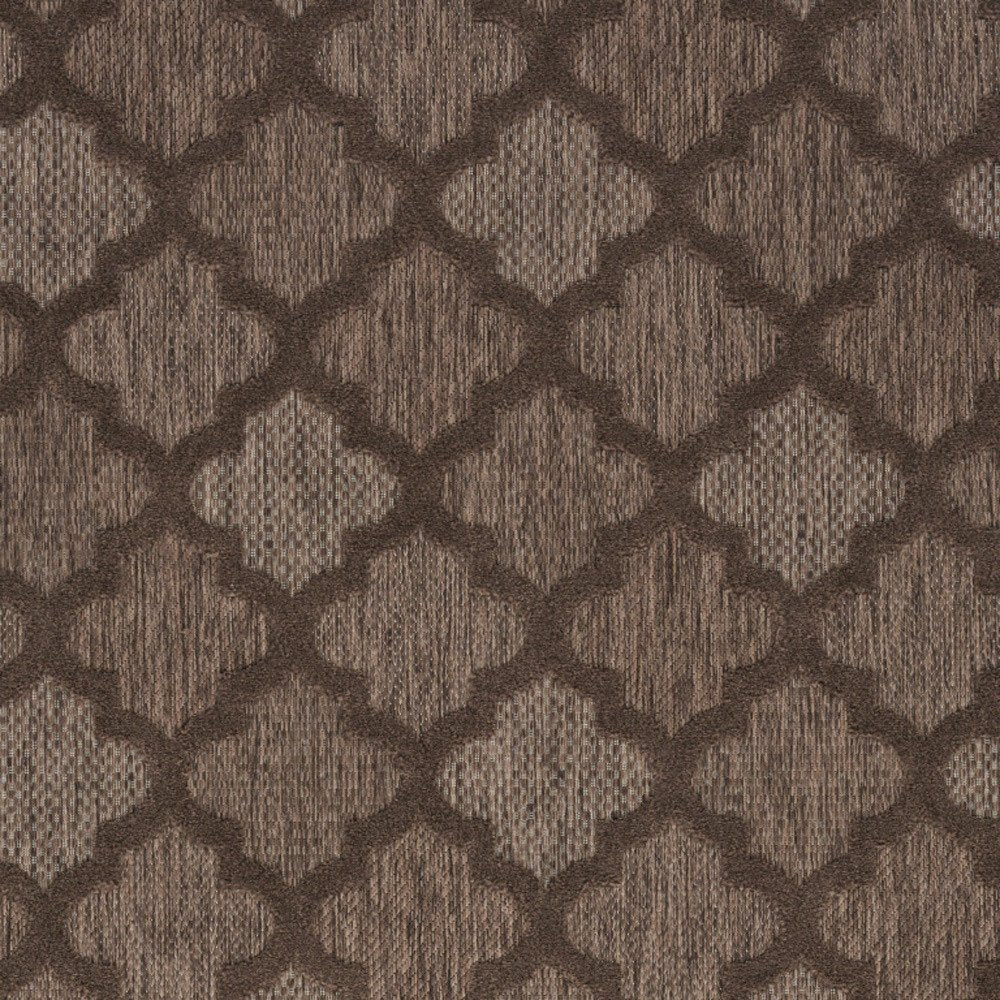 6' X 9' Dark Brown And Light Brown Trellis Indoor Outdoor Area Rug — view 2