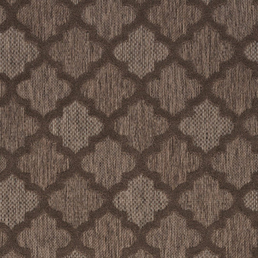 6' X 9' Dark Brown And Light Brown Trellis Indoor Outdoor Area Rug