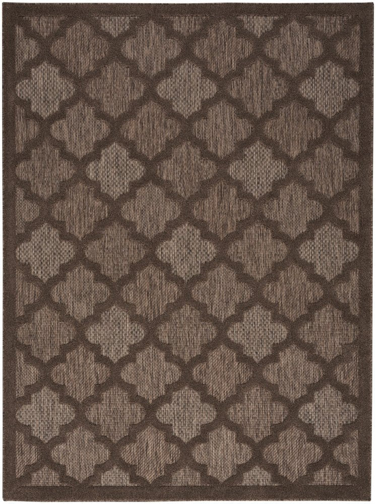 6' X 9' Dark Brown And Light Brown Trellis Indoor Outdoor Area Rug HomeRoots