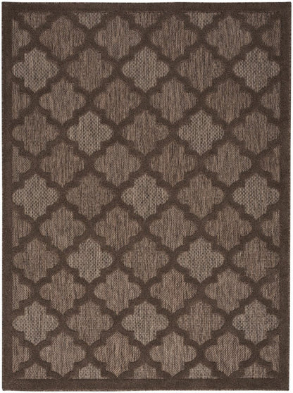 6' X 9' Dark Brown And Light Brown Trellis Indoor Outdoor Area Rug HomeRoots