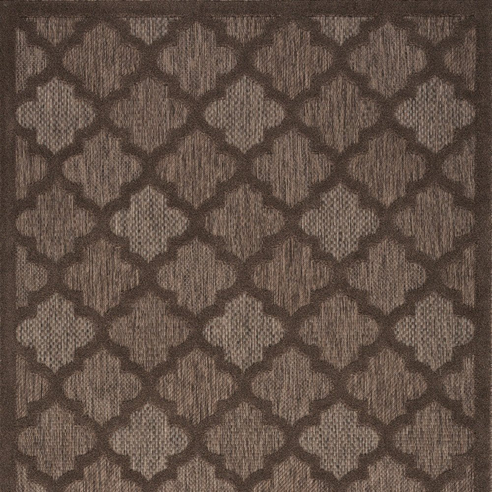6' X 9' Dark Brown And Light Brown Trellis Indoor Outdoor Area Rug — view 3
