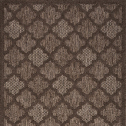 6' X 9' Dark Brown And Light Brown Trellis Indoor Outdoor Area Rug HomeRoots
