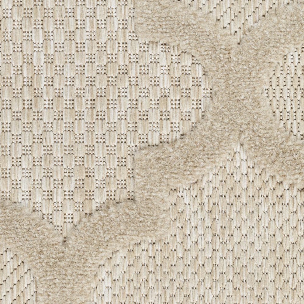 6' X 9' Cream And Beige Trellis Indoor Outdoor Area Rug — view 4