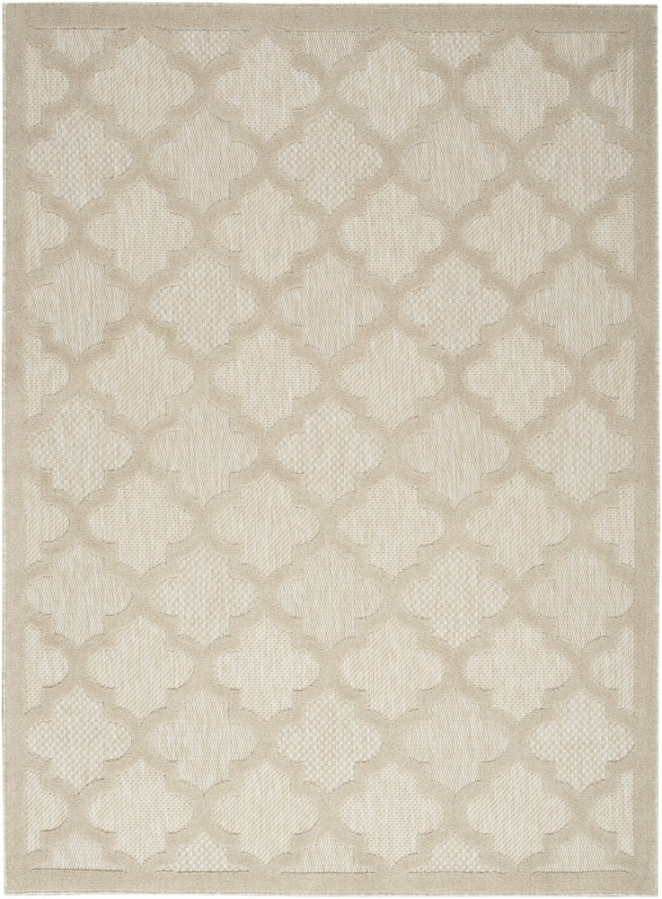 6' X 9' Cream And Beige Trellis Indoor Outdoor Area Rug — view 8