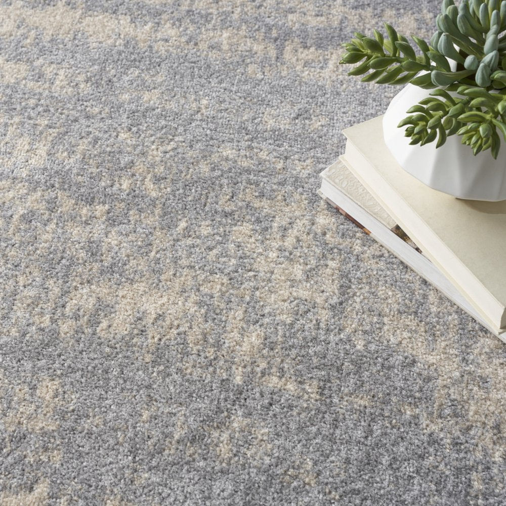 10' X 14' Gray And Beige Abstract Indoor Outdoor Area Rug HomeRoots