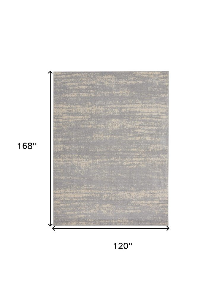 10' X 14' Gray And Beige Abstract Indoor Outdoor Area Rug HomeRoots