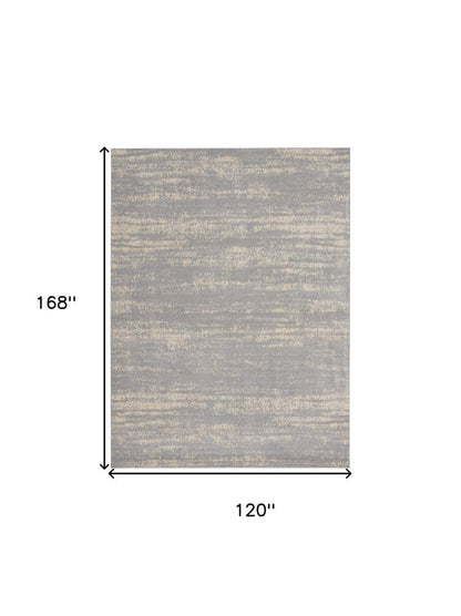 10' X 14' Gray And Beige Abstract Indoor Outdoor Area Rug HomeRoots