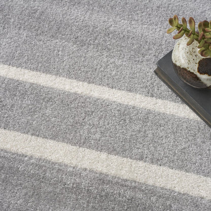 10' X 14' Gray And Ivory Indoor Outdoor Area Rug HomeRoots