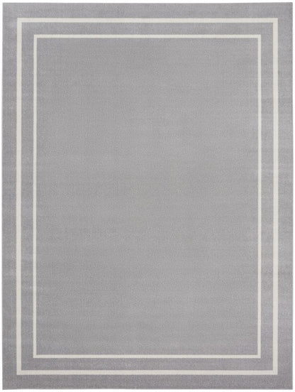 10' X 14' Gray And Ivory Indoor Outdoor Area Rug