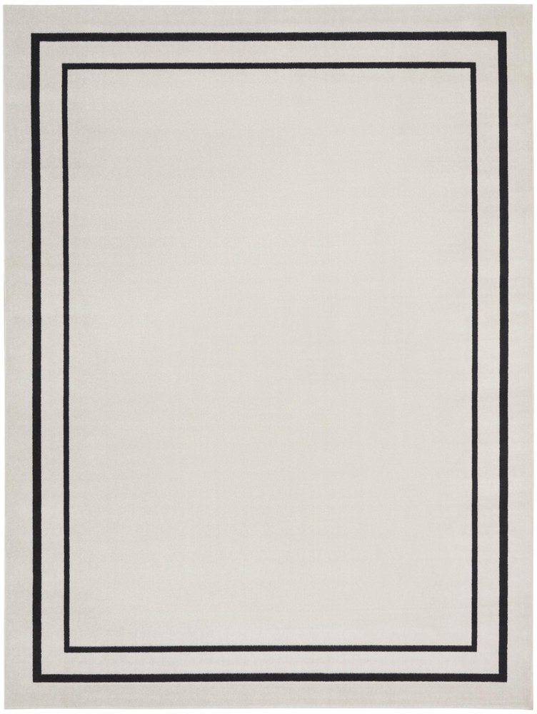 10' X 14' Ivory And Black Indoor Outdoor Area Rug — view 8