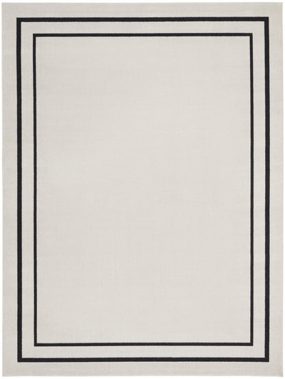 10' X 14' Ivory And Black Indoor Outdoor Area Rug HomeRoots