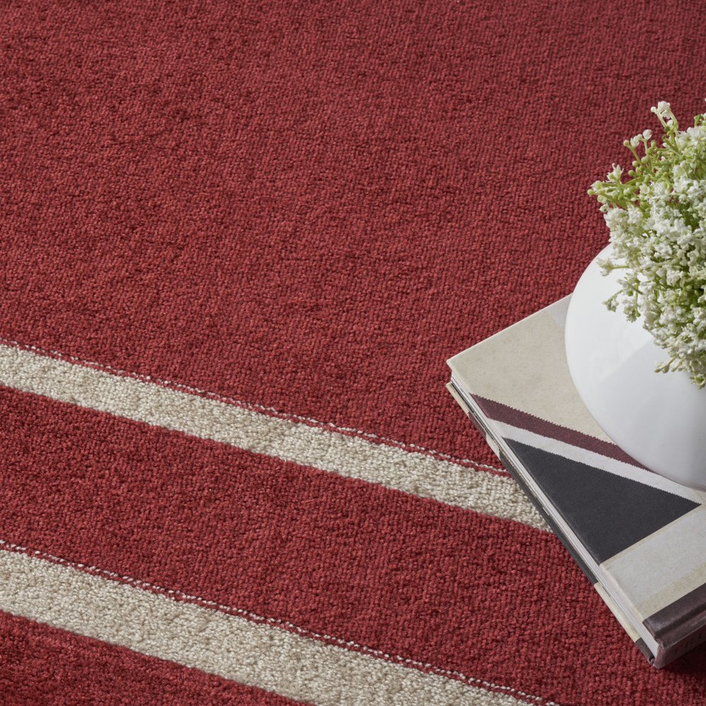 9' X 12' Brick Red And Ivory Indoor Outdoor Area Rug — view 7