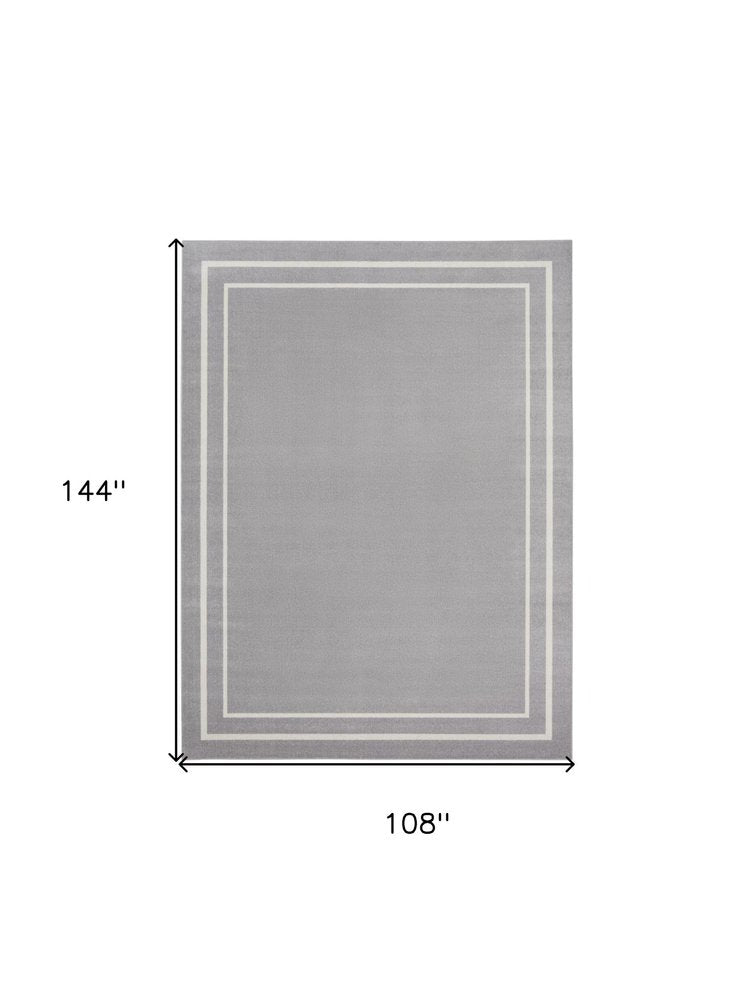 9' X 12' Gray And Ivory Indoor Outdoor Area Rug — view 1