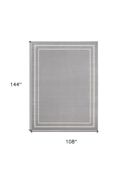 9' X 12' Gray And Ivory Indoor Outdoor Area Rug HomeRoots