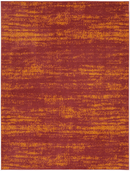 9' X 12' Red And Orange Abstract Indoor Outdoor Area Rug HomeRoots
