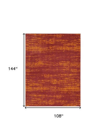 9' X 12' Red And Orange Abstract Indoor Outdoor Area Rug HomeRoots