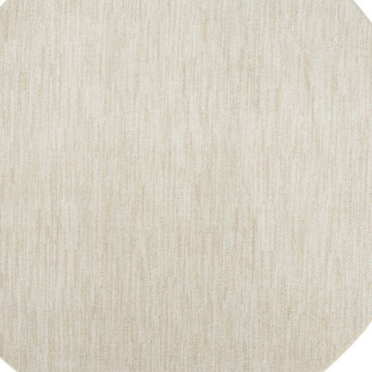 10' Beige And Ivory Round Indoor Outdoor Area Rug
