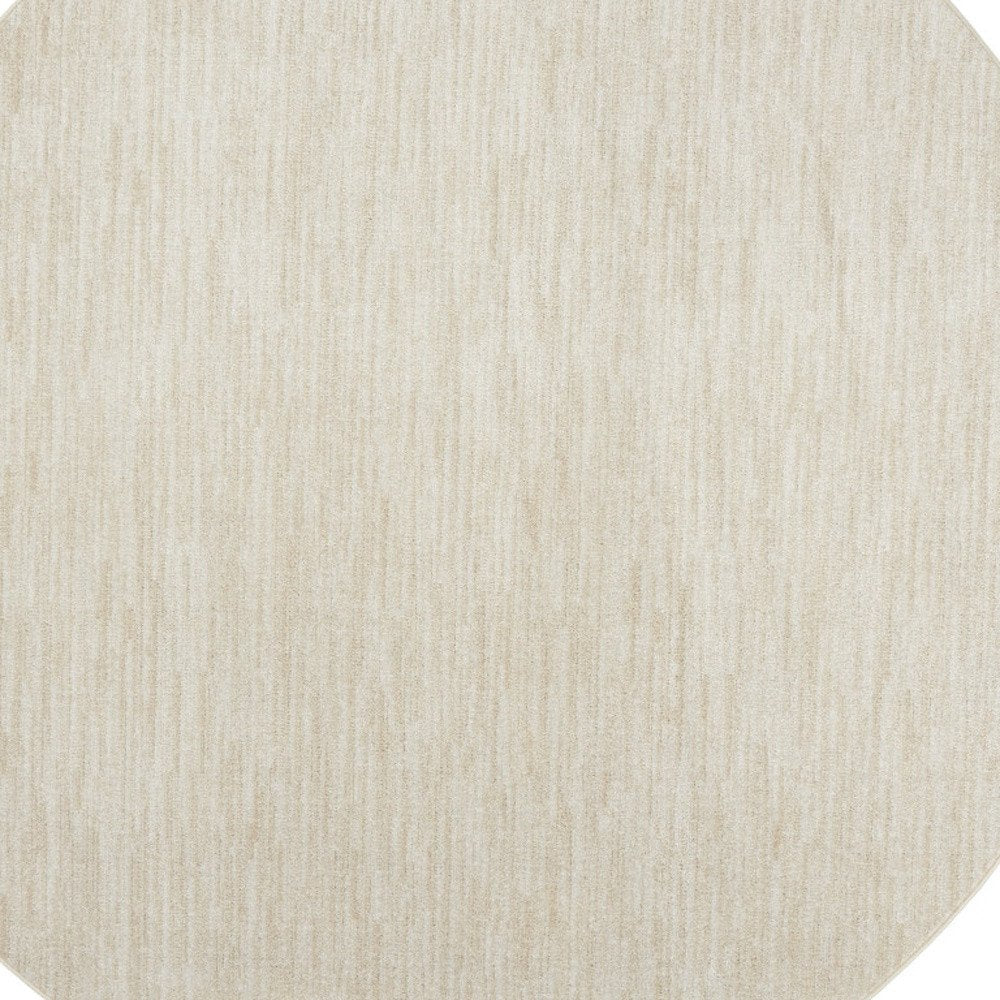 10' Beige And Ivory Round Indoor Outdoor Area Rug — view 2