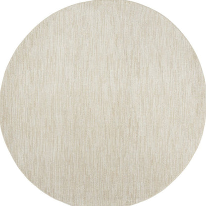 10' Beige And Ivory Round Indoor Outdoor Area Rug