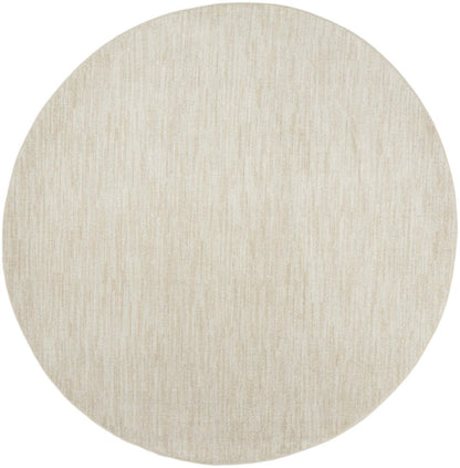 10' Beige And Ivory Round Indoor Outdoor Area Rug