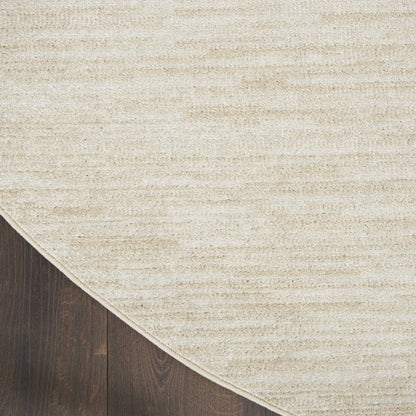 10' Beige And Ivory Round Indoor Outdoor Area Rug