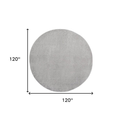 10' Gray And Silver Round Indoor Outdoor Area Rug HomeRoots