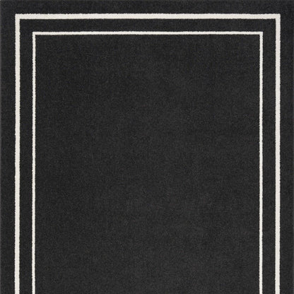 5' X 7' Black And Ivory Indoor Outdoor Area Rug HomeRoots