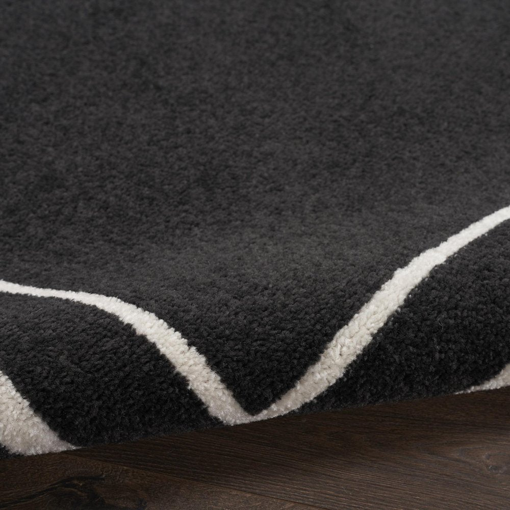 8' X 10' Black And Ivory Indoor Outdoor Area Rug HomeRoots