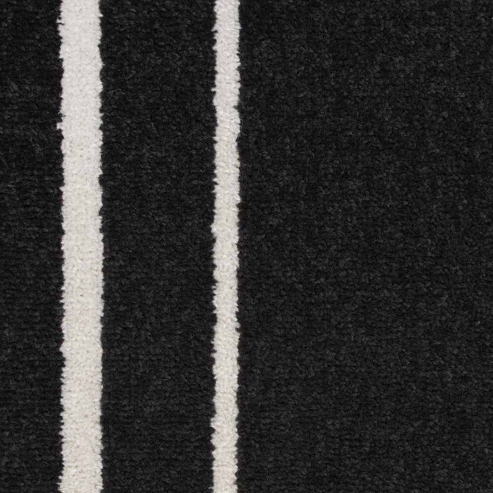 8' Black And Ivory Round Indoor Outdoor Area Rug — view 12