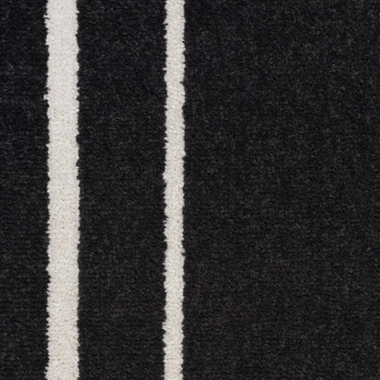 8' Black And Ivory Round Indoor Outdoor Area Rug HomeRoots