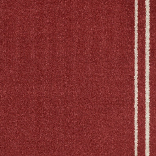 8' Brick Red And Ivory Indoor Outdoor Runner Rug