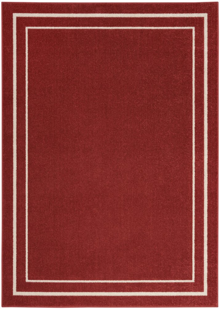 4' X 6' Brick Red And Ivory Indoor Outdoor Area Rug
