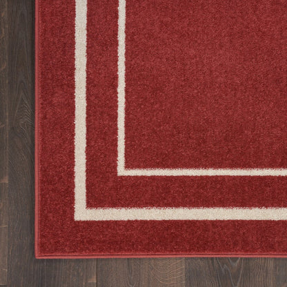 4' X 6' Brick Red And Ivory Indoor Outdoor Area Rug