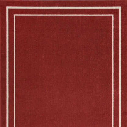 4' X 6' Brick Red And Ivory Indoor Outdoor Area Rug